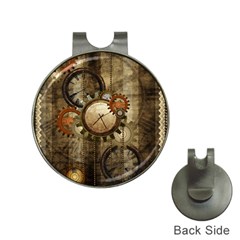 Wonderful Steampunk Design With Clocks And Gears Hat Clips with Golf Markers