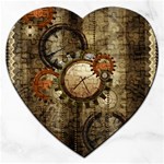 Wonderful Steampunk Design With Clocks And Gears Jigsaw Puzzle (Heart) Front