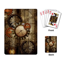 Wonderful Steampunk Design With Clocks And Gears Playing Card