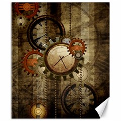 Wonderful Steampunk Design With Clocks And Gears Canvas 8  x 10 