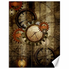 Wonderful Steampunk Design With Clocks And Gears Canvas 12  x 16  