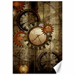 Wonderful Steampunk Design With Clocks And Gears Canvas 12  x 18   11.88 x17.36  Canvas - 1