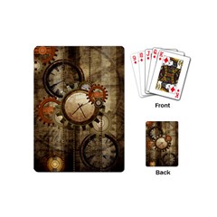 Wonderful Steampunk Design With Clocks And Gears Playing Cards (Mini) 