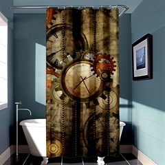 Wonderful Steampunk Design With Clocks And Gears Shower Curtain 36  X 72  (stall)  by FantasyWorld7