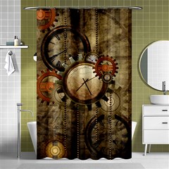 Wonderful Steampunk Design With Clocks And Gears Shower Curtain 48  x 72  (Small) 