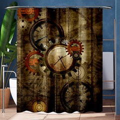 Wonderful Steampunk Design With Clocks And Gears Shower Curtain 60  x 72  (Medium) 