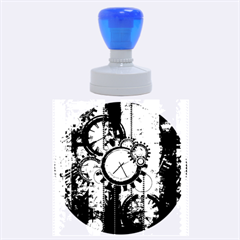 Wonderful Steampunk Design With Clocks And Gears Rubber Round Stamps (Large)