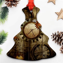 Wonderful Steampunk Design With Clocks And Gears Ornament (Christmas Tree)