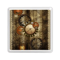 Wonderful Steampunk Design With Clocks And Gears Memory Card Reader (square)  by FantasyWorld7