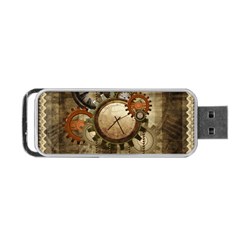 Wonderful Steampunk Design With Clocks And Gears Portable USB Flash (Two Sides)