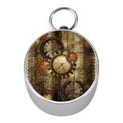 Wonderful Steampunk Design With Clocks And Gears Mini Silver Compasses