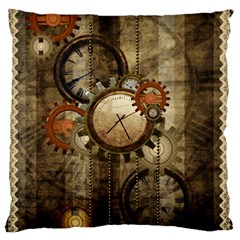 Wonderful Steampunk Design With Clocks And Gears Standard Flano Cushion Case (One Side)