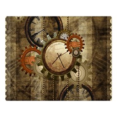 Wonderful Steampunk Design With Clocks And Gears Double Sided Flano Blanket (Large) 