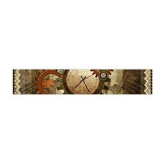 Wonderful Steampunk Design With Clocks And Gears Flano Scarf (Mini)