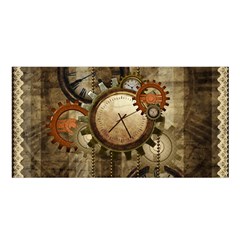 Wonderful Steampunk Design With Clocks And Gears Satin Shawl