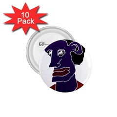 Man Portrait Caricature 1 75  Buttons (10 Pack)