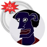 Man Portrait Caricature 3  Buttons (10 pack)  Front