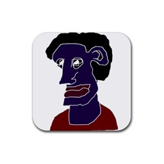 Man Portrait Caricature Rubber Coaster (square) 