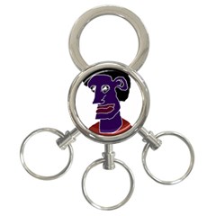 Man Portrait Caricature 3-ring Key Chains by dflcprints