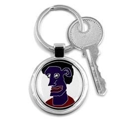 Man Portrait Caricature Key Chains (round) 