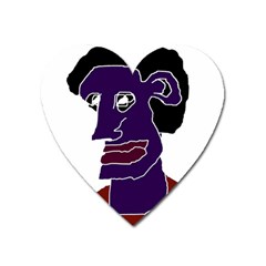 Man Portrait Caricature Heart Magnet