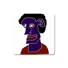 Man Portrait Caricature Square Magnet