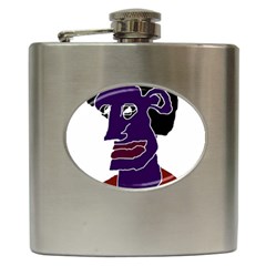 Man Portrait Caricature Hip Flask (6 Oz) by dflcprints