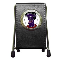 Man Portrait Caricature Pen Holder Desk Clocks by dflcprints