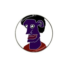 Man Portrait Caricature Hat Clip Ball Marker (4 Pack) by dflcprints