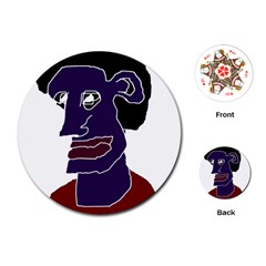 Man Portrait Caricature Playing Cards (round) 