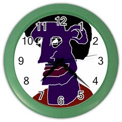 Man Portrait Caricature Color Wall Clocks by dflcprints