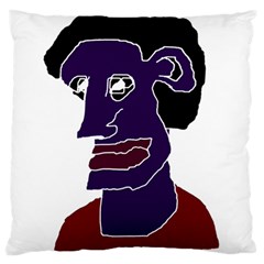 Man Portrait Caricature Large Cushion Case (one Side)