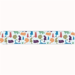 Blue Colorful Cats Silhouettes Pattern Small Bar Mats