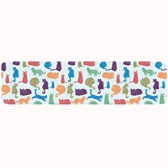 Blue Colorful Cats Silhouettes Pattern Large Bar Mats