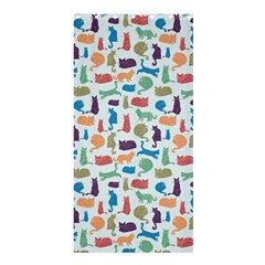 Blue Colorful Cats Silhouettes Pattern Shower Curtain 36  X 72  (stall) 