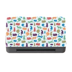 Blue Colorful Cats Silhouettes Pattern Memory Card Reader With Cf by Contest580383