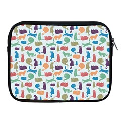 Blue Colorful Cats Silhouettes Pattern Apple Ipad 2/3/4 Zipper Cases