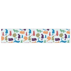 Blue Colorful Cats Silhouettes Pattern Flano Scarf (small)