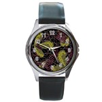 Abstract garden Round Metal Watch Front