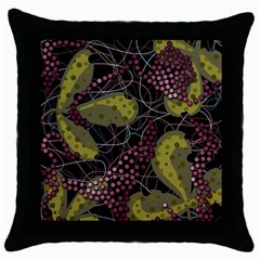 Abstract Garden Throw Pillow Case (black)