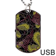 Abstract Garden Dog Tag Usb Flash (one Side)