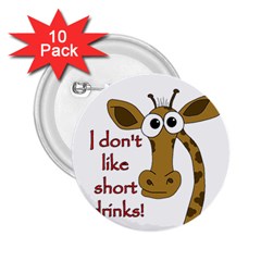 Giraffe Joke 2 25  Buttons (10 Pack)  by Valentinaart