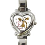 Giraffe joke Heart Italian Charm Watch Front