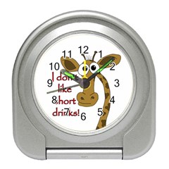 Giraffe Joke Travel Alarm Clocks by Valentinaart