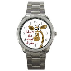 Giraffe Joke Sport Metal Watch by Valentinaart