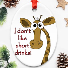 Giraffe Joke Oval Ornament (two Sides)