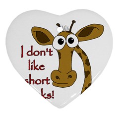 Giraffe Joke Heart Ornament (2 Sides) by Valentinaart