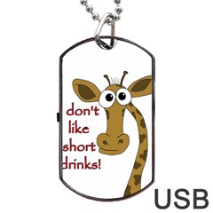 Giraffe Joke Dog Tag Usb Flash (one Side) by Valentinaart