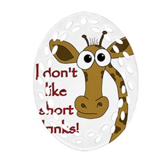 Giraffe Joke Oval Filigree Ornament (2-side) 