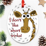 Giraffe joke Oval Filigree Ornament (2-Side)  Front